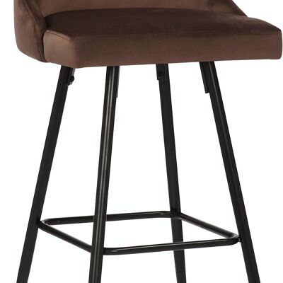 Tabouret de bar Portree velours marron 52x49x108 métal velours marron