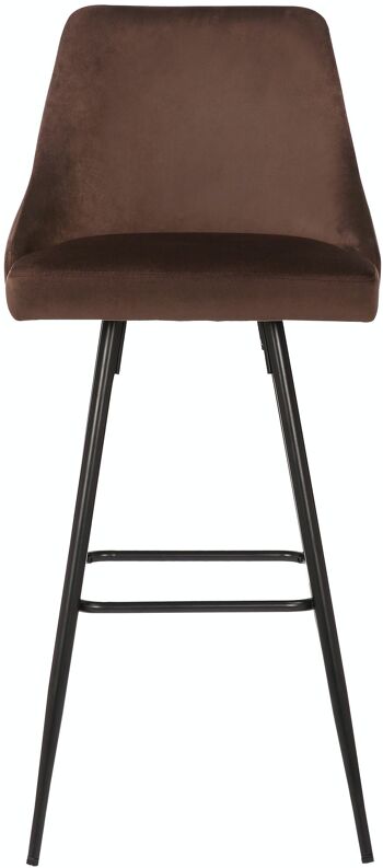 Tabouret de bar Portree velours marron 52x49x108 métal velours marron 2