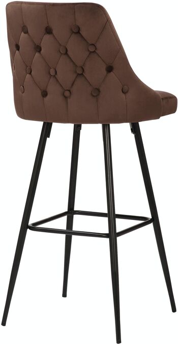 Tabouret de bar Portree velours marron 52x49x108 métal velours marron 4