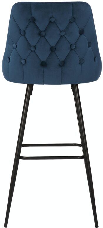 Tabouret de bar Portree velours bleu 52x49x108 métal velours bleu 5