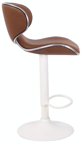 Tabouret de bar Las Vegas V2 blanc marron clair 49x46x88 cuir artificiel marron clair Métal chromé 3