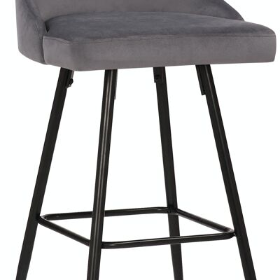 Tabouret de bar Portree velours Gris 52x49x108 Métal velours gris