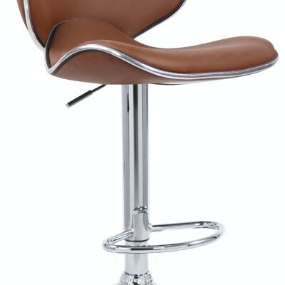 Tabouret de bar Las Vegas V2 chrome marron clair 49x46x88 cuir artificiel marron clair Métal chromé