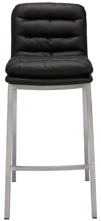 Tabouret de bar Dundalk simili cuir inox marron 58x48x108 simili cuir marron métal 2