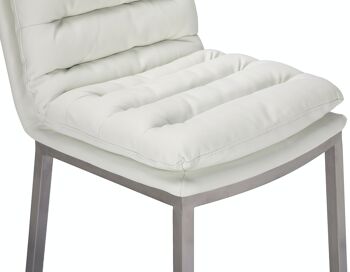 Tabouret de bar Dundalk simili cuir inox blanc 58x48x108 simili cuir blanc métal 7