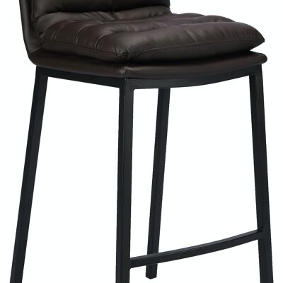 Tabouret de bar Dundalk simili cuir marron noir 58x48x108 simili cuir marron métal