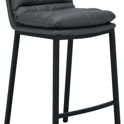 Tabouret de bar Dundalk simili cuir noir Gris 58x48x108 Métal simili cuir gris