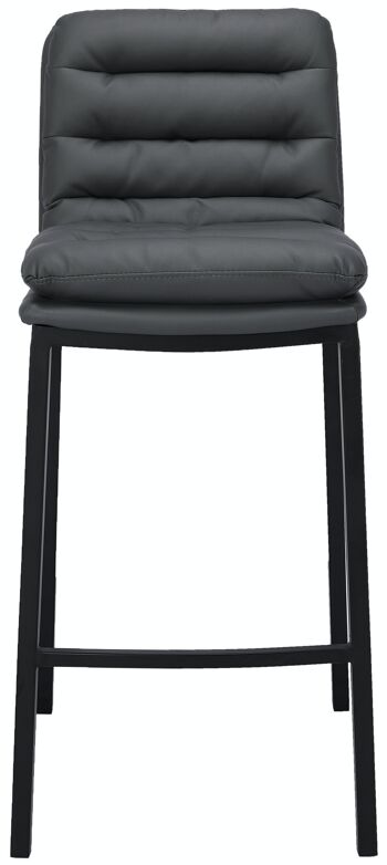 Tabouret de bar Dundalk simili cuir noir Gris 58x48x108 Métal simili cuir gris 2