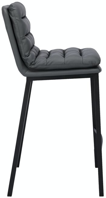 Tabouret de bar Dundalk simili cuir noir Gris 58x48x108 Métal simili cuir gris 3