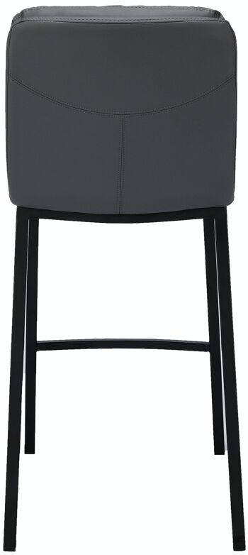 Tabouret de bar Dundalk simili cuir noir Gris 58x48x108 Métal simili cuir gris 5