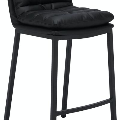 Tabouret de bar Dundalk simili cuir noir noir 58x48x108 simili cuir noir métal