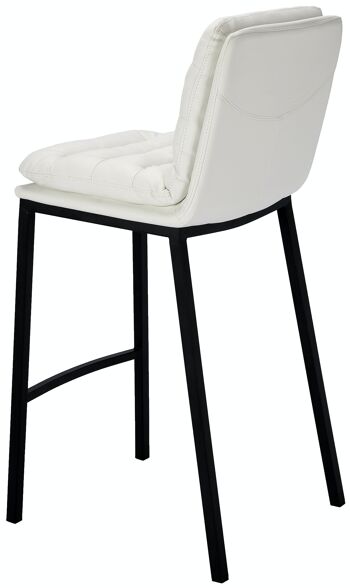 Tabouret de bar Dundalk simili cuir noir blanc 58x48x108 simili cuir blanc métal 4