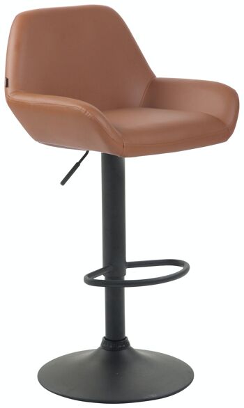 Tabouret de bar Braga simili cuir noir marron clair 52x51x89 métal simili cuir marron clair 1