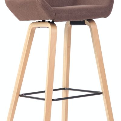 Bar stool Newnan fabric 4-leg frame natura (oak) brown 51x52x103 brown Material Wood