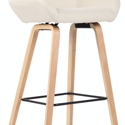 Bar stool Newnan fabric 4-leg frame natura (oak) cream 51x52x103 cream Material Wood