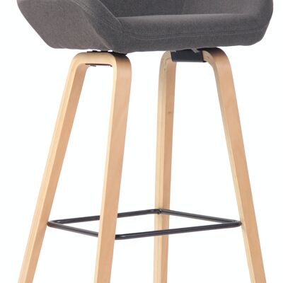 Bar stool Newnan fabric 4-leg frame natura (oak) dark gray 51x52x103 dark gray Material Wood