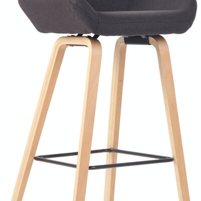 Bar stool Newnan fabric 4-leg frame natura (oak) black 51x52x103 black Material Wood