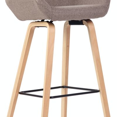 Newnan fabric bar stool 4-leg frame natura (oak) taupe 51x52x103 taupe Material Wood