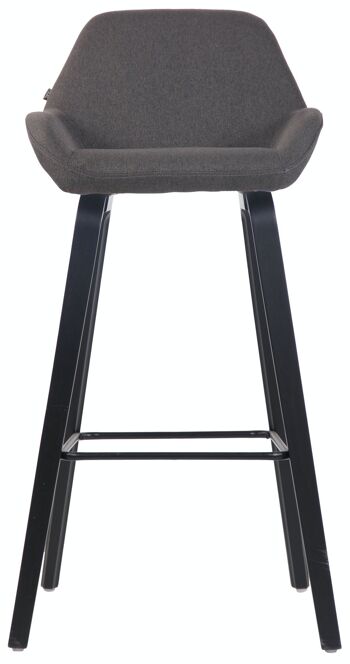 Tabouret de bar Newnan tissu 4 pieds structure noir (chêne) gris foncé 51x52x103 gris foncé Matière Bois 2