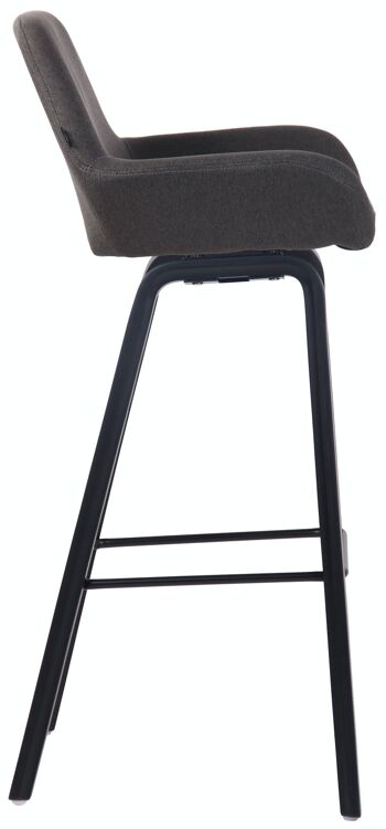 Tabouret de bar Newnan tissu 4 pieds structure noir (chêne) gris foncé 51x52x103 gris foncé Matière Bois 3