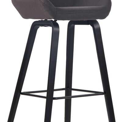 Tabouret de bar Newnan tissu 4 pieds structure noir (chêne) noir 51x52x103 noir Matière Bois