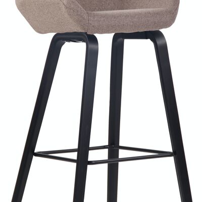 Taburete de bar tejido Newnan estructura 4 patas negro (roble) taupe 51x52x103 taupe Material Madera