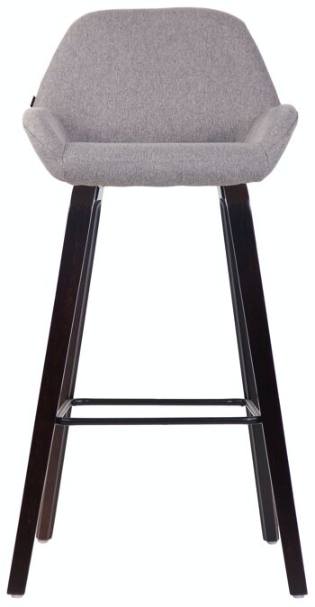 Tabouret de bar Newnan tissu 4 pieds structure noyer (chêne) Gris 51x52x103 Gris Matière Bois 2