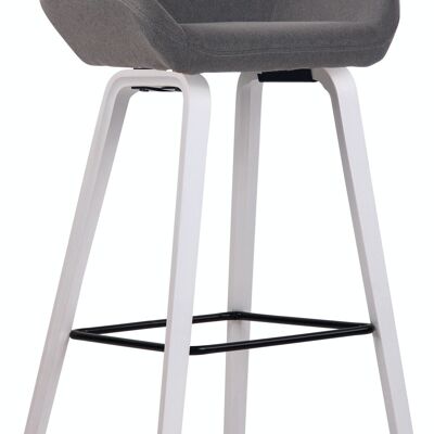 Tabouret de bar Newnan tissu 4 pieds structure blanc (chêne) gris foncé 51x52x103 gris foncé Matière Bois