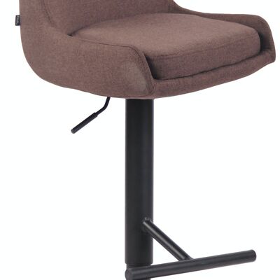 Tabouret de bar Club tissu noir marron 50x43x90 marron Matière métal