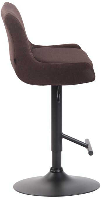 Tabouret de bar Club tissu noir marron 50x43x90 marron Matière métal 3