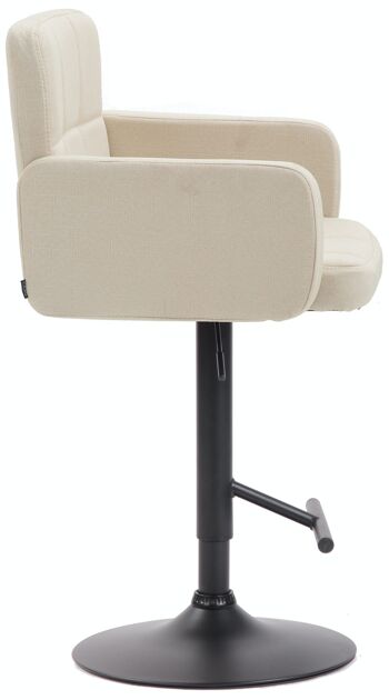 Tabouret de bar Los Angeles, tissu noir crème 56x60x93 crème Matière métal 3