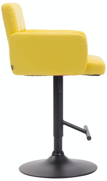 Tabouret de bar Los Angeles noir jaune 56x60x93 cuir artificiel jaune métal 3