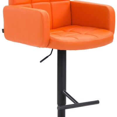 Barhocker Los Angeles schwarz orange 56x60x93 orange Kunstleder Metall