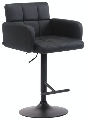 Tabouret de bar Los Angeles noir noir 56x60x93 métal simili cuir noir 1