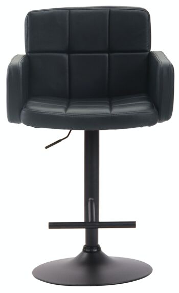 Tabouret de bar Los Angeles noir noir 56x60x93 métal simili cuir noir 2