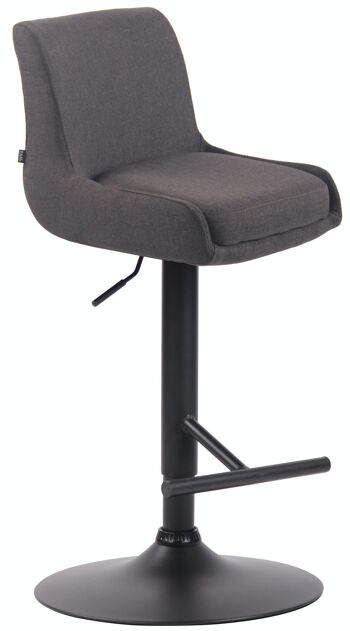 Tabouret de bar Club tissu noir gris foncé 50x43x90 gris foncé Matière métal 1