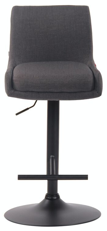 Tabouret de bar Club tissu noir gris foncé 50x43x90 gris foncé Matière métal 2