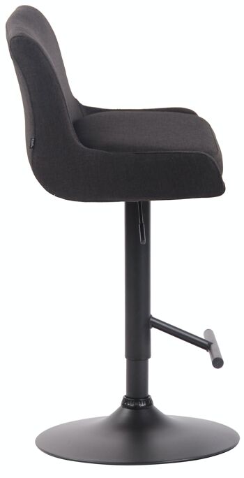 Tabouret de bar Club tissu noir gris foncé 50x43x90 gris foncé Matière métal 3