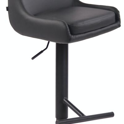Black artificial leather club bar stool Gray 50x43x90 Gray artificial leather metal