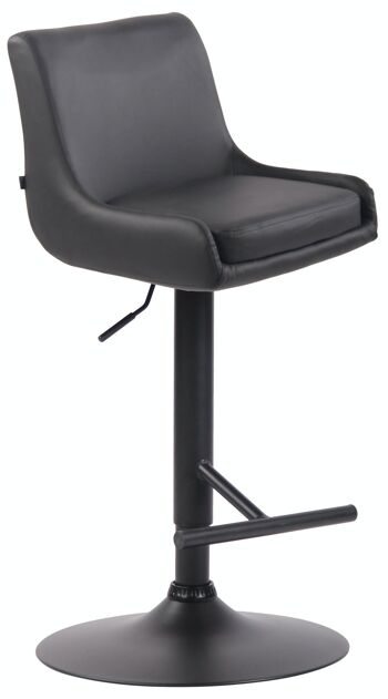 Tabouret de bar club simili cuir noir Gris 50x43x90 métal simili cuir gris 1