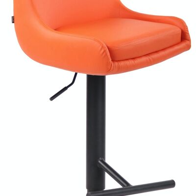 Black artificial leather club bar stool orange 50x43x90 orange artificial leather metal
