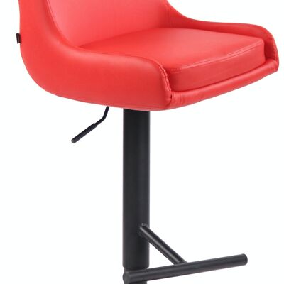 Black artificial leather club bar stool red 50x43x90 red artificial leather metal