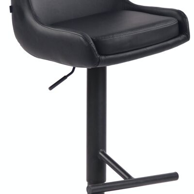 Black artificial leather club bar stool black 50x43x90 black artificial leather metal