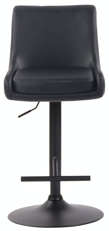 Tabouret de bar club simili cuir noir noir 50x43x90 métal simili cuir noir 2