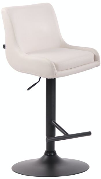 Tabouret de bar club simili cuir noir blanc 50x43x90 métal simili cuir blanc 1