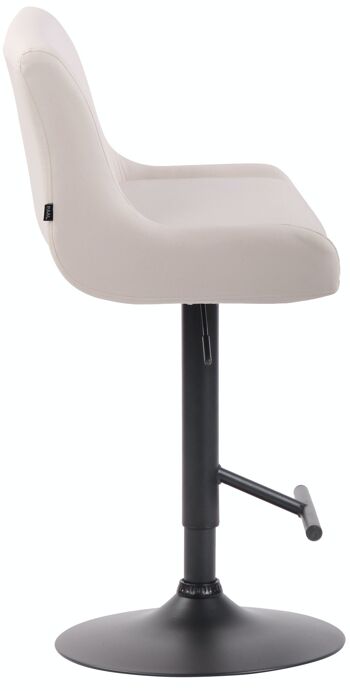 Tabouret de bar club simili cuir noir blanc 50x43x90 métal simili cuir blanc 3