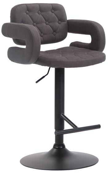 Tabouret de bar Dublin FABRIC noir gris foncé 55x62x103 gris foncé Matière métal 1