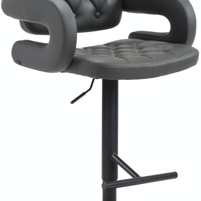 Bar stool Dublin black Gray 55x62x103 Gray leatherette metal