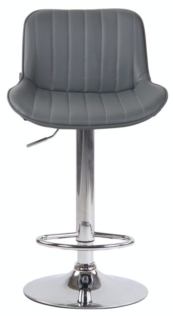 Tabouret de bar Lentini simili cuir chrome Gris 50x50x86 Simili cuir gris métal 2