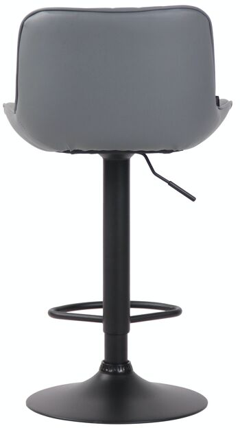 Tabouret de bar Lentini simili cuir noir Gris 50x50x86 Métal simili cuir gris 5